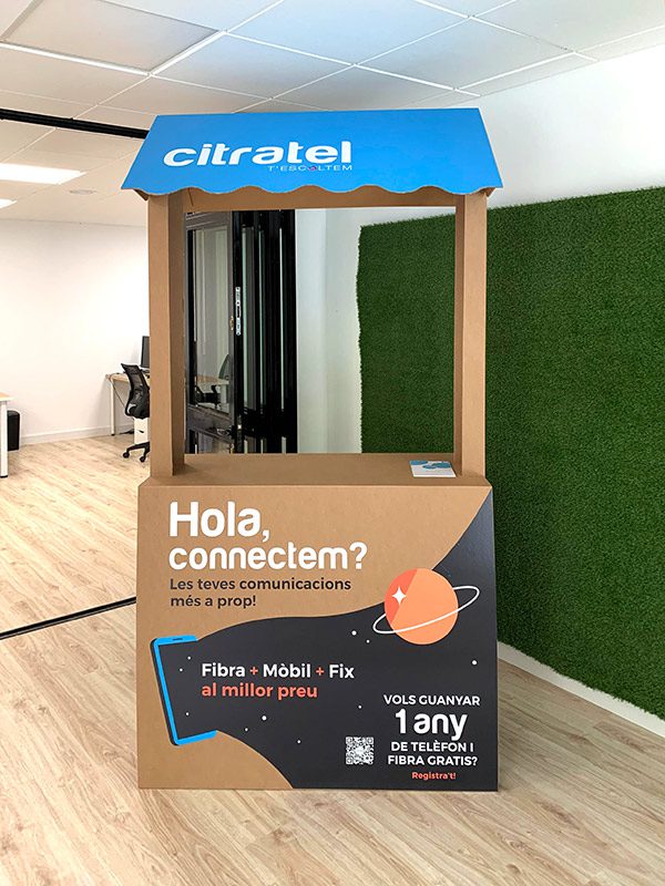 Stand mostrador para promociones creado con carton